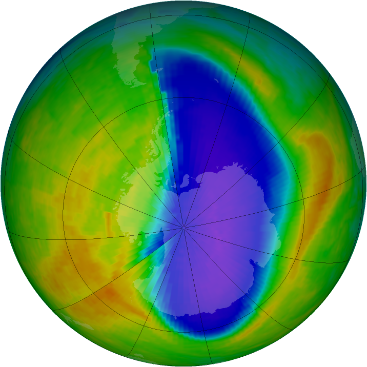 Antarctic ozone map for 21 October 1994